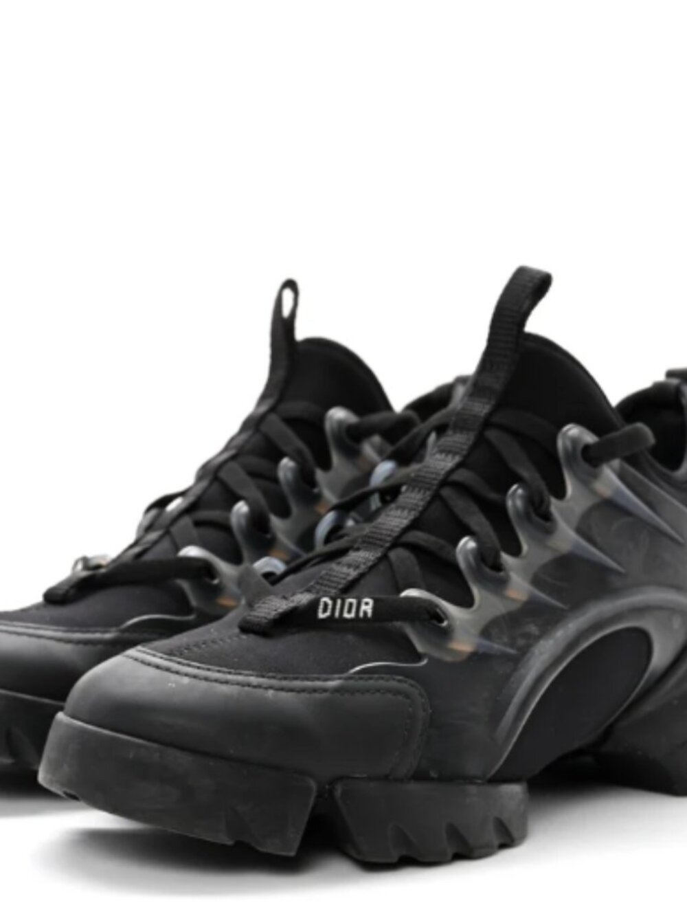 Christian Dior Neoprene Rubber Womens D-Connect Sneakers 36 Black - Picture 3 of 9